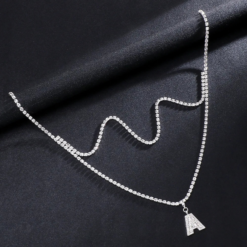 Stonefans DIY Letter Waist Chain Y2k Belt Summer Beach Rhinestone Shiny Fashion Initial A-Z Jewelry Charms Gifts 241225