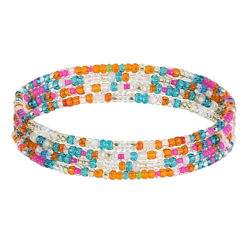 12 Pieces 50Inch Waist Beads Set Summer Handmade Colorful African Belly Bead Chain Plus Size Body Jewelry Stretching Belly Chain 241225