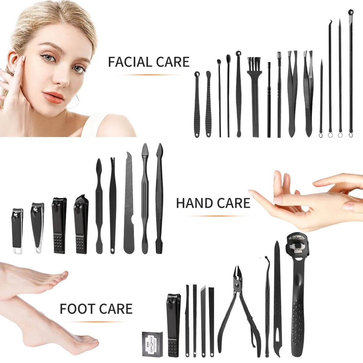 36pcs Nail Clippers Manicure Tool Set Professional Nail Clippers Pedicure Kit Grooming Kit For Travel With Portable Case 241225