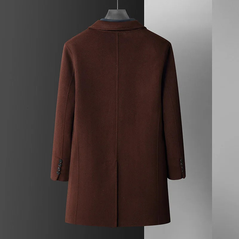 2024 Autumn and Winter Mens Coat Urban Leisure AllMatch Reversible Woolen Pure Wool MidLength Suit 241225