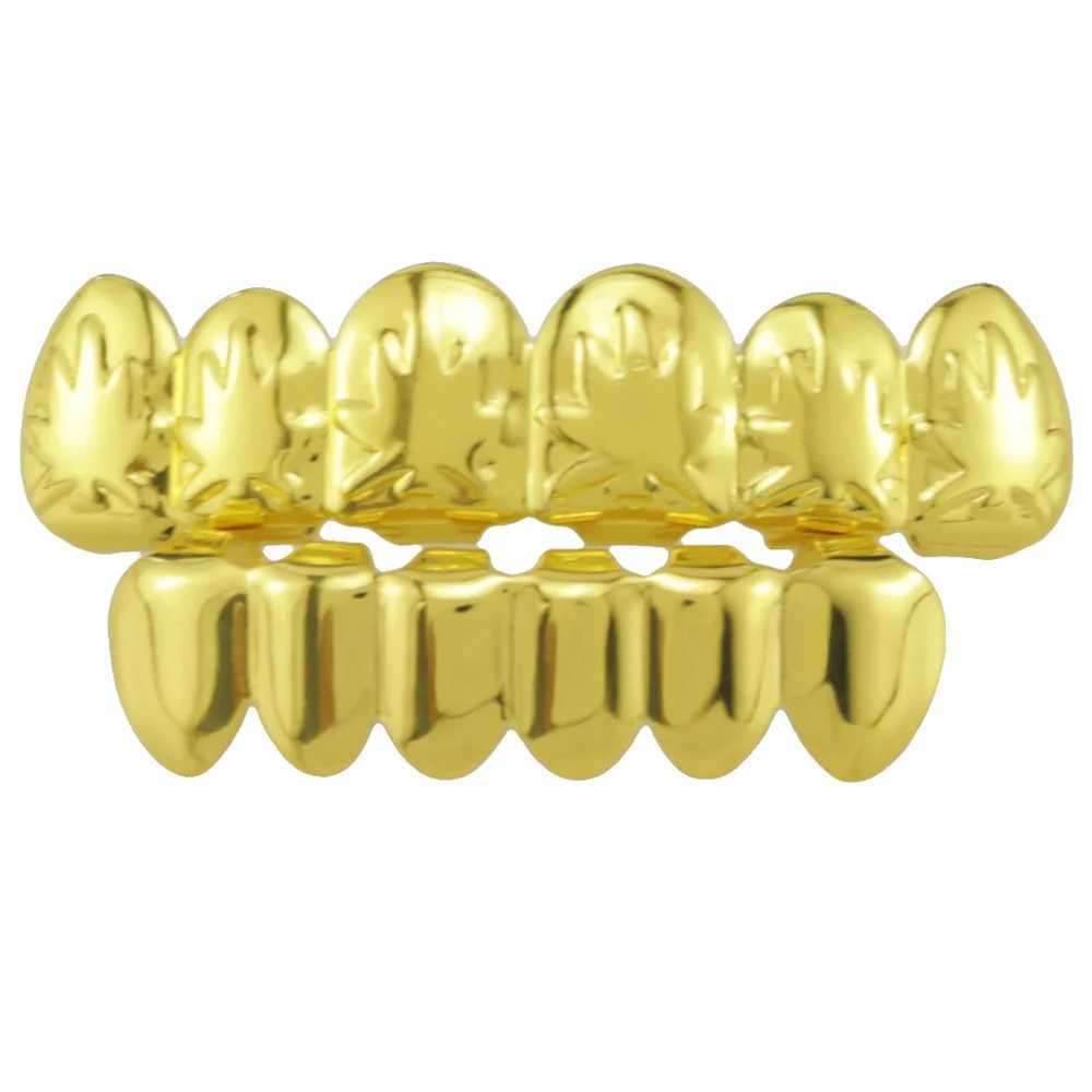 1set Hip Hop Teeth Grillz Gold Plated Dental Grills Rock Tooth Grillz Cs Crystal Teeth Cs Halloween Vampire Tooth Men GiftXJ241225