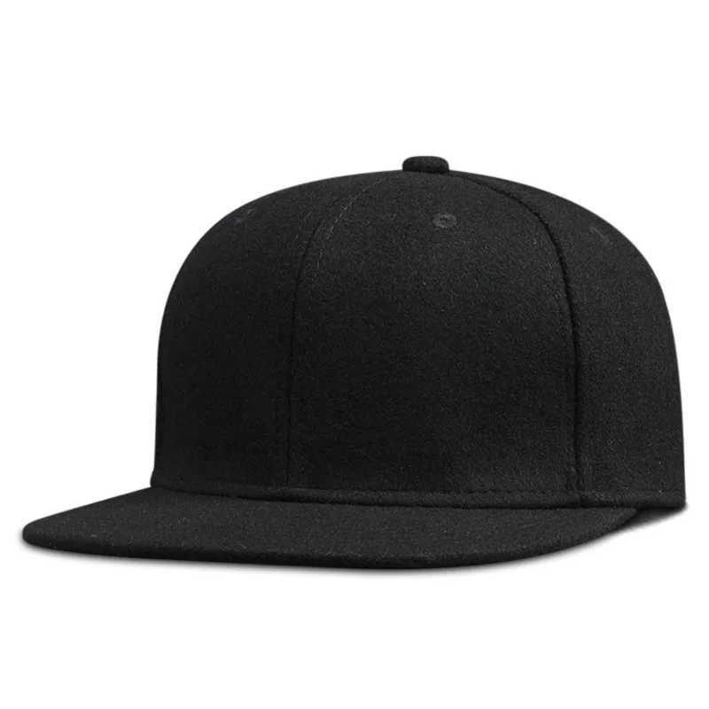 Dad Winter Felt Hip Hop Hat Flat Top Felt Baseball Hat Big Bone Man Plus Size Suitable Buckle Hat 56cm 58cm 60cm 62cm 64cm W241225