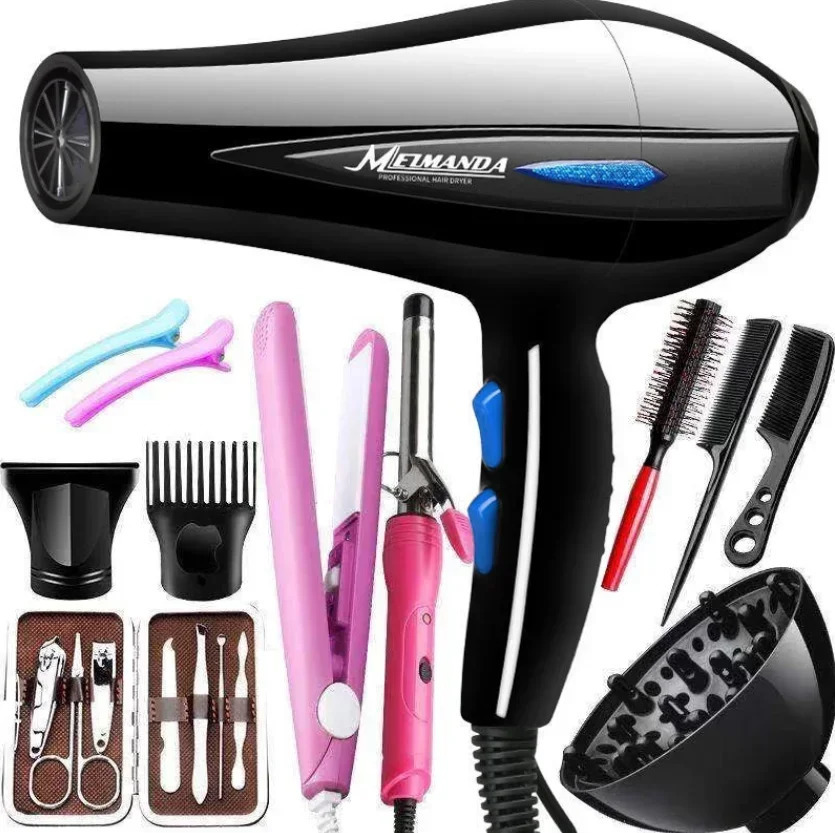 Hair Dryer Professional 1200W/2200W Gear Strong Power Blow Hair Dryer Brush For Hairdressing Barber Salon Tools Hair Dryer Fan 241225