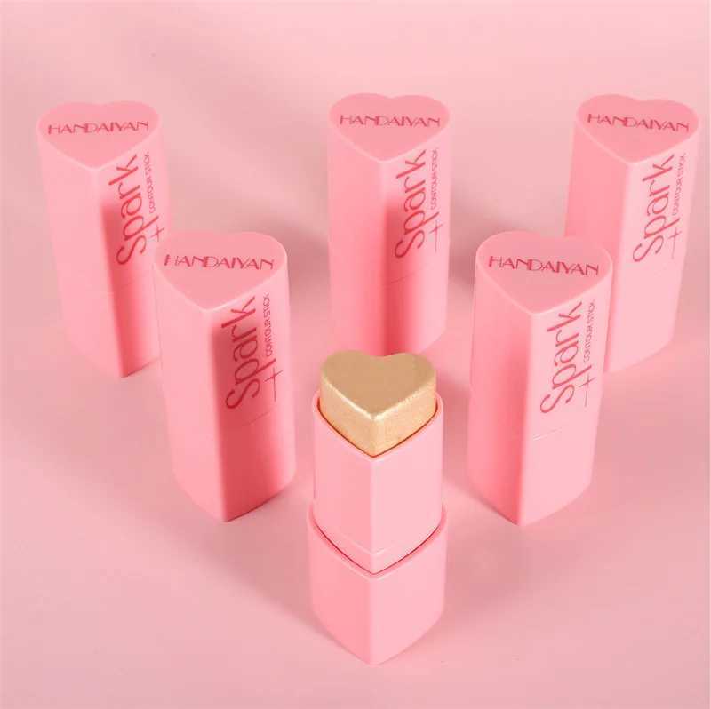 Love Shape B Highlighter Stick Face Brighten Glitter Matte Peach Red Cheek Tint Makeup Cheekbone Contouring Dye Creamy BXJ241225