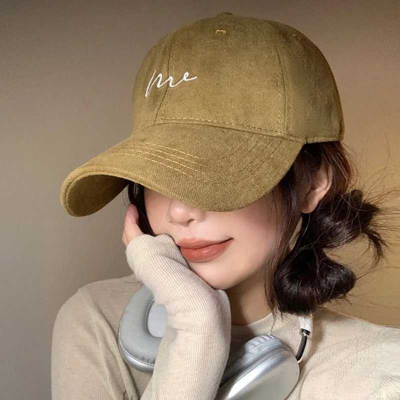 Korean Embroidered Baseball Hat Mens Soft Color Adjustable Padded Foot Cap Outdoor Sports Sunscreen Hip Hop Hat Neutral W241225