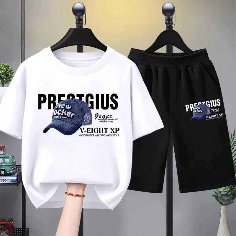 Clothing Sets Summer Baby Girls Clothes Set Children Boy Hip Hop T-shirts and Shorts 2pcs Suit Kid Letter Printed Top Bottom Outfits TracksuitY241225P