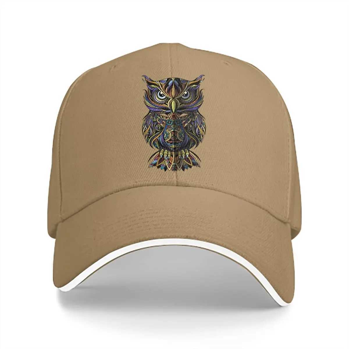 Funy Owl Multicolor Hat Peaked unisex hat great graphic design casual visual protection hat W241225