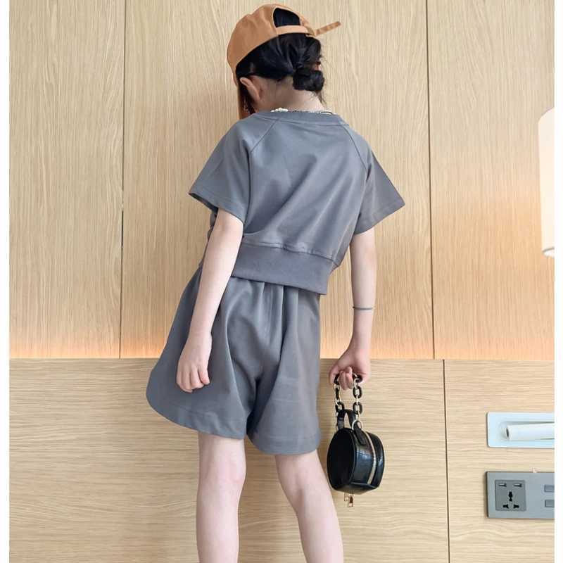 Clothing Sets Summer Children Girls Clothes Cute T-shirt and Shorts Set Kid Girl Short Sleeve Top Bottom 2 Pieces Suit Tracksuit StreetwearY241225TECS