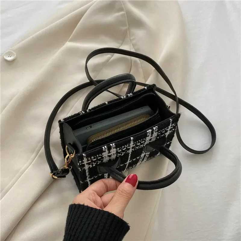 Women Mini Handbag Ladies Pouch Fi Check Pattern Shoulder Bag Crossbody Messanger Bag Lightweight Simple Elegant Tote BagXJ241225