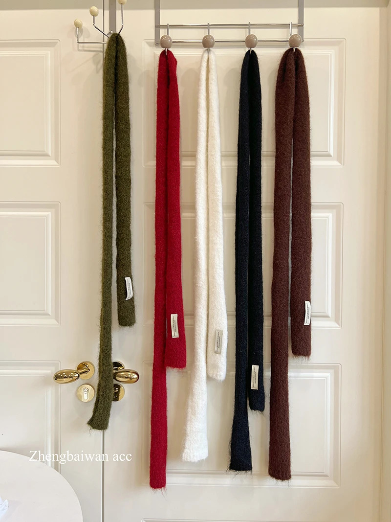Korean er Y2k Thin Scarf Womens Autumn Winter Long Soft Sticky Scarf Narrow Edition Decoration Small Scarf Versatile 241225