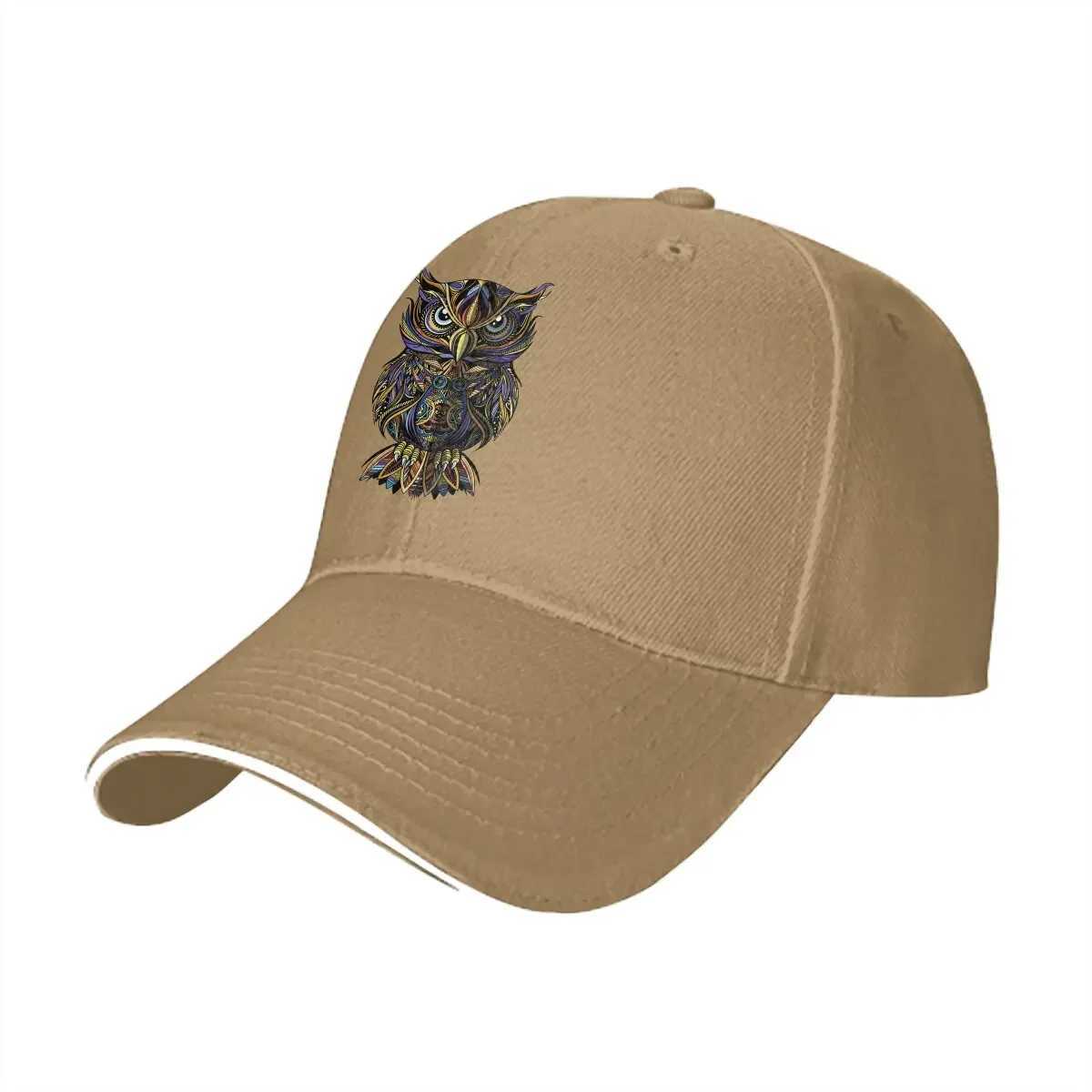 Funy Owl Multicolor Hat Peaked unisex hat great graphic design casual visual protection hat W241225