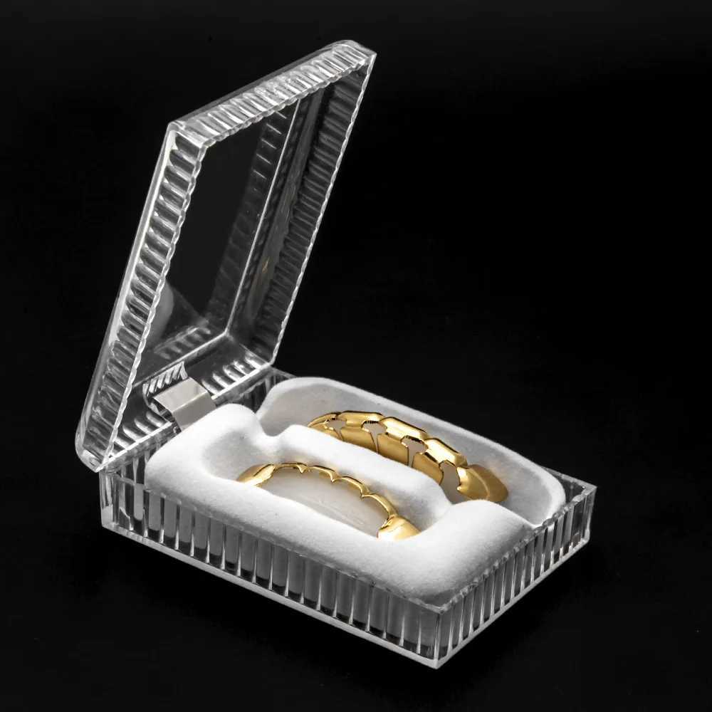 Full CZ Bling Teeth Grillz Top Bootom Dental Mouth Punk Teeth Cs Cosplay Party Tooth Rper Hip Hop Jewelry TG011XJ241225