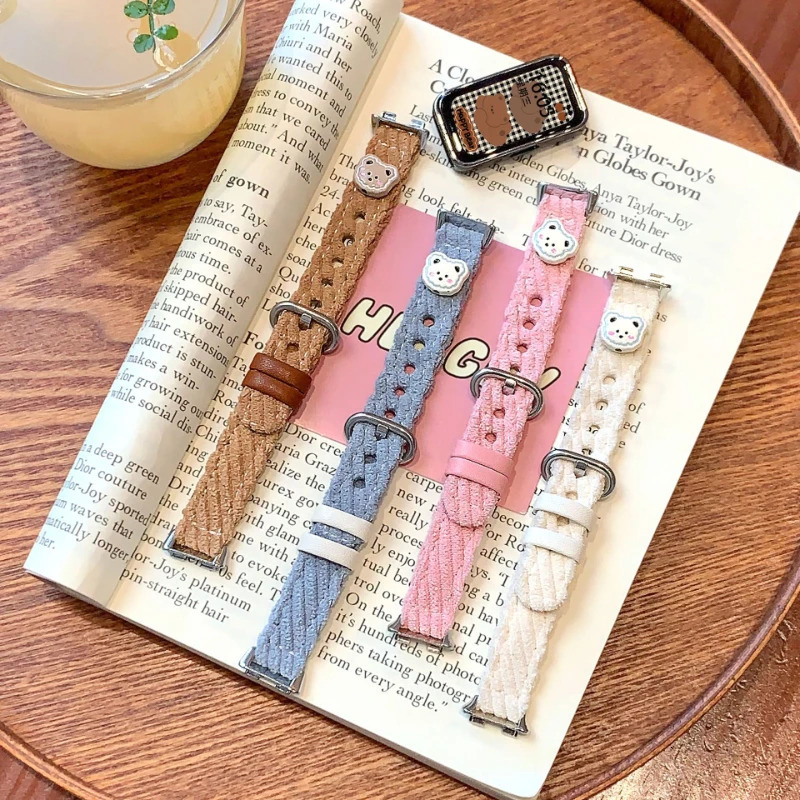 Corduroy Strap For Huawei band 9/8/7 Sport Watchband for Honor band 9/7/6 Smartwatch Correa Bracelet Woman Wristband 241225