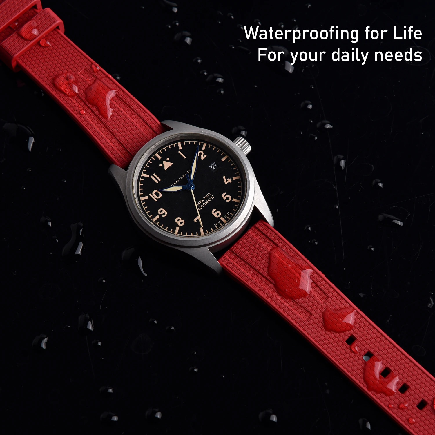 High Quality Busluo Fkm Rubber Watch Strap 20mm 22mm Watch Band Fluororubber For Traditional Diving Watch Accessories 241225