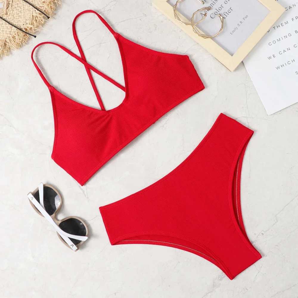 2022 New Soft Ice Silk Sexy Bikini Beach Set Fashion Split Bikini SwimsuitW241225