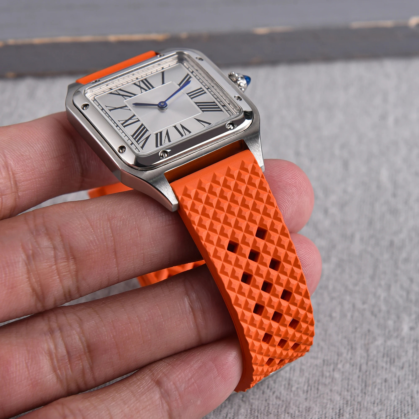 High Quality Honeycomb FKM Rubber Watch Strap 20mm22mm Waterproof Diving Quick Release Fluororubber Breathable Rubber WatchBands 241225