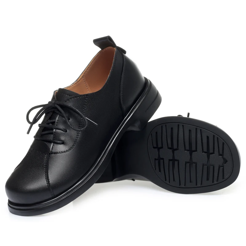 AIYUQI Ladies Shoes Non-slip Autumn Genuine Leather British Style Women Casual Shoes Lace-up Women's Shoes