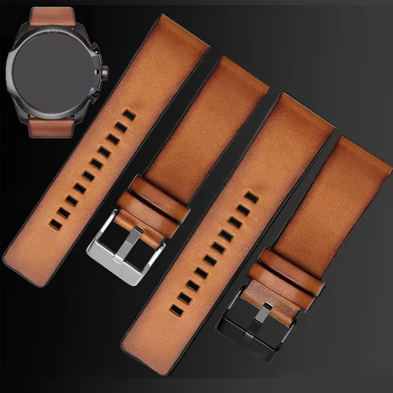 22 24m 26mm men Genuine Leather band for diesel DZ7406 DZ7408 DZ4476 DZ4343 watch strap Brown watchband Retro wristband Bracelet 241225