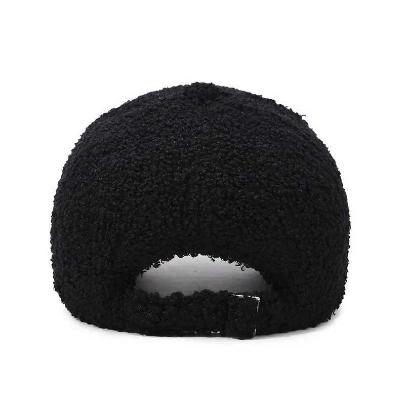 Autumn and Winter Hats Womens Casual Warm Baseball Hats Street Plush Solid Color Versatile Peaked Hats W241225
