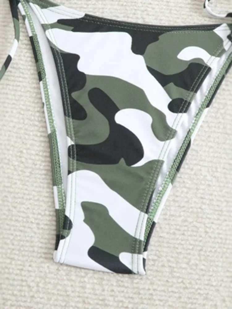 Circyy sexy swimsuit womens bikini set camouflage print two-piece womens swimsuit lace fashion swimsuit holiday beachwearW241225