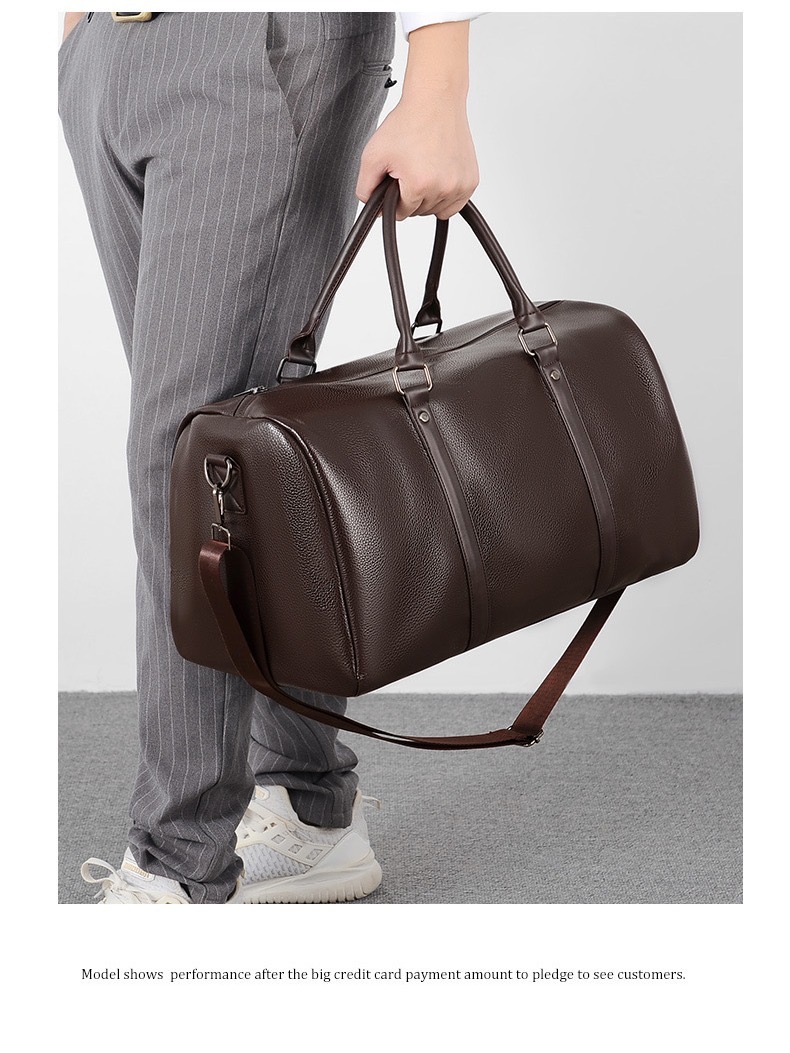 Vintage weekender travel Bags Crazy Horse Leather Mens Duffle Lightweight Crossbody Handbag 15 Inch Laptop Bag 240704