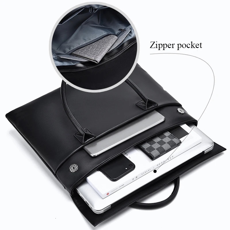 Large Capacity Custom Initials Laptop Bag PU Leather Business Office Student Briefcase Fashion Simple Notebook Computer Handbag 241225