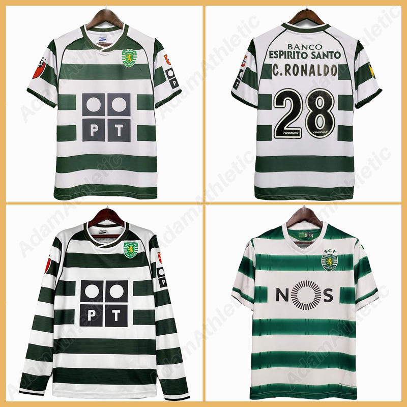 Lisbon retro jerseys 01 03 C.RONALDO vintage jersey 28 Cristiano RONALDO classic football shirt long sleeves kids kit