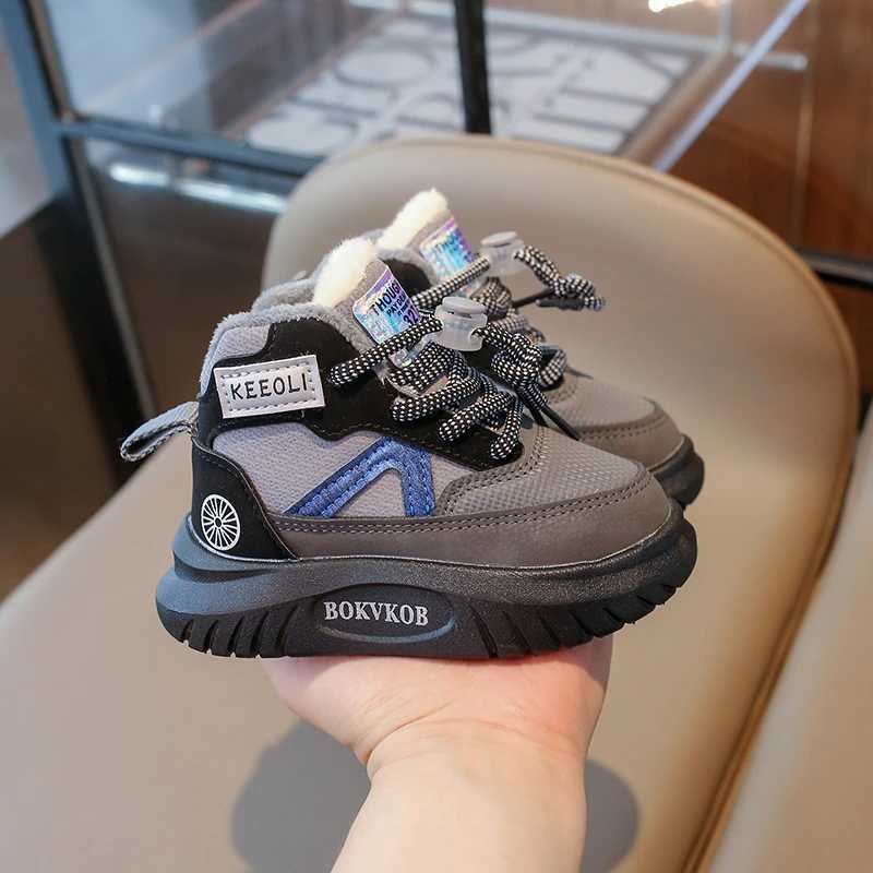 Athletic Outdoor 1-8 Years Old Childrens Snow Boots Khaki Padded Thickened Boys Girls Cotton Shoes Hundred Anti-skid Kids Boots Toddler Shoes H241223