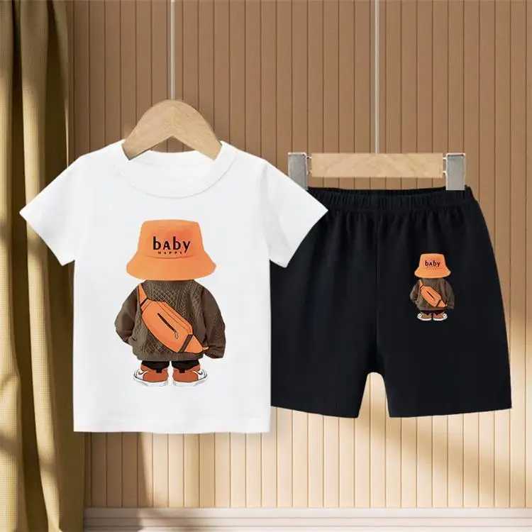 Clothing Sets Summer Baby Girls Clothes Set Cartoon Bear Printed T-Shirts And Shorts 2 Pieces Suit Kid Casual Top Bottom Outfits TracksuitsY2412251GUJ