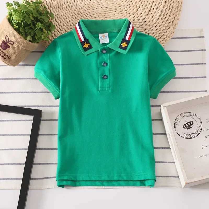 Baby Boys Summer Polo Shirt Cotton Breathable Childrens Clothes Kids Turn-down Collar Striped Tee Boys Short Sleeves Shirt TopsXJ241225
