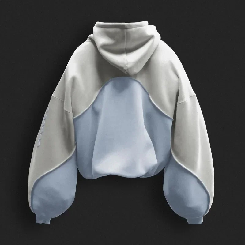 Y2K Fashion Vintage Hoodie High Quality Foam Printing Splicing n Pullover Men Women Hip Hop Streetwear Oversized Sweatshirt 241220