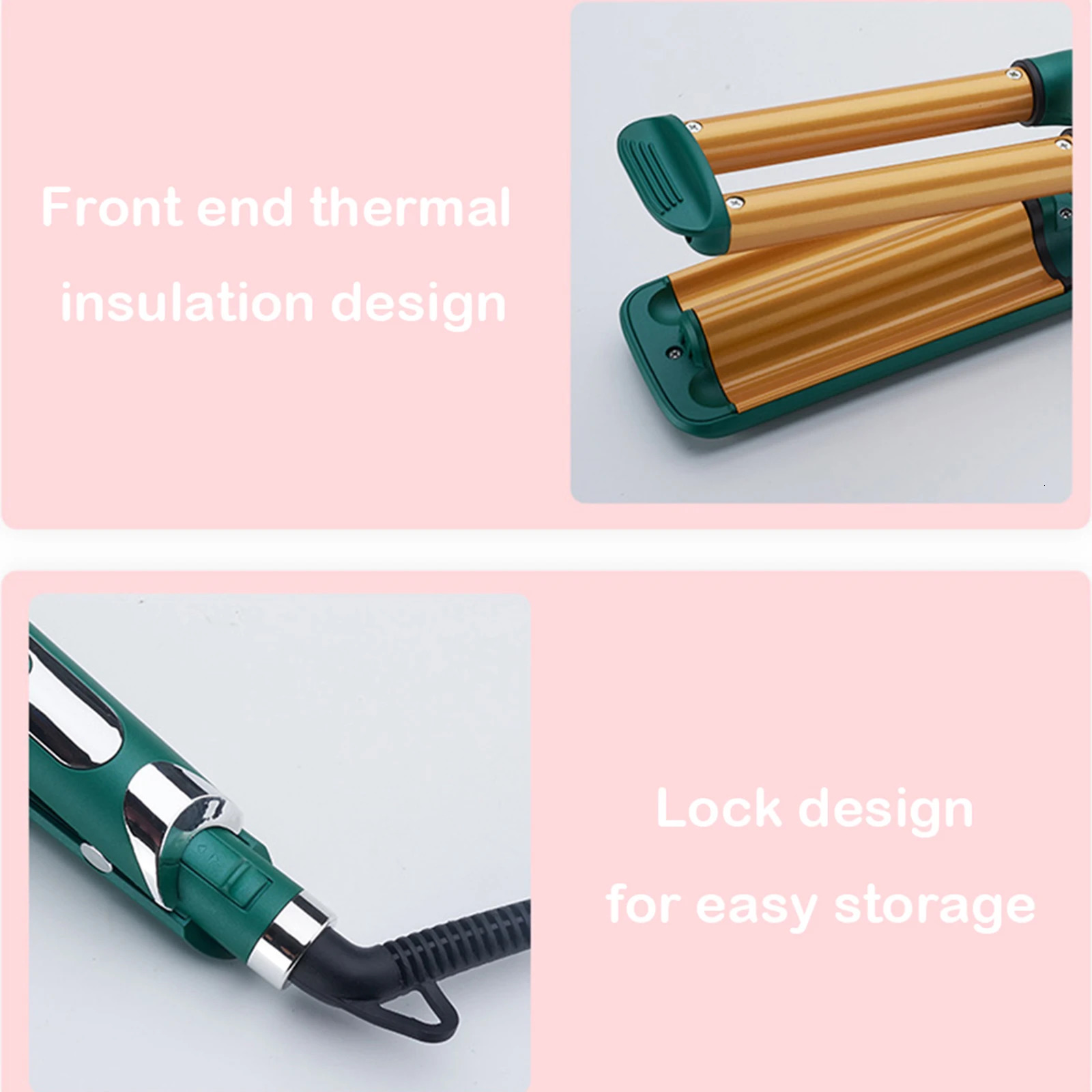 Professional Curling Iron Ceramic Triple Barrel Hair Curler with LCD Display Hair Iron Hair Styler Hair Waver Styling Tools 241225