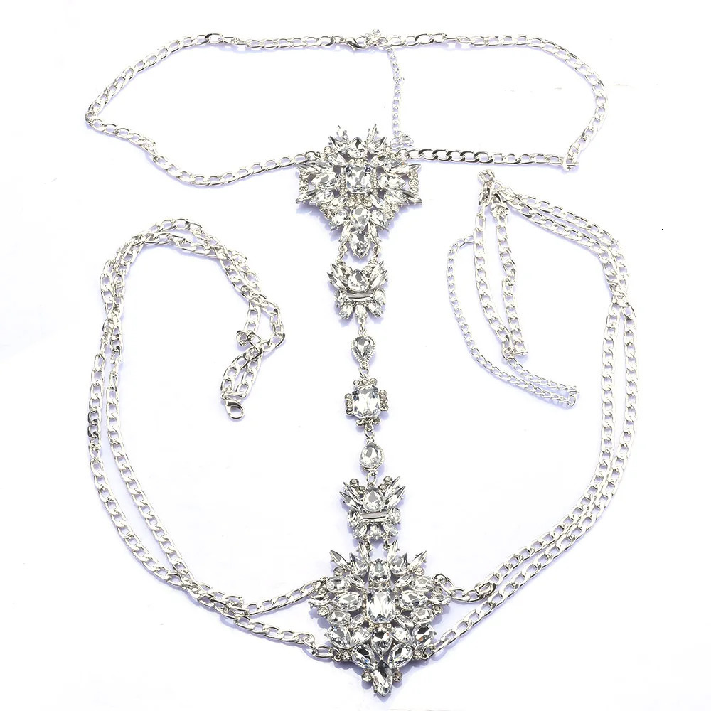 Fashion Clear Crystal Rhinestone Waist Chains Body Chain Necklace Women Jewelry Sexy Belly Chains Woman Waistband 241225