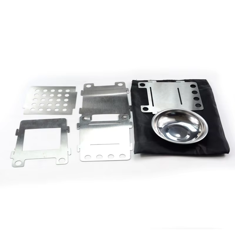 outdoor picnic stainless steel foldable backpacking mini camping wood burning stove