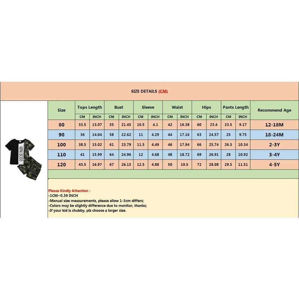 Clothing Sets Children boys Clothes Set Letter Short Sleeved Top+Camouflage Shorts Fashion Cool Equipment for Summer Wear Kids for 1-5 YearsY241225TPS