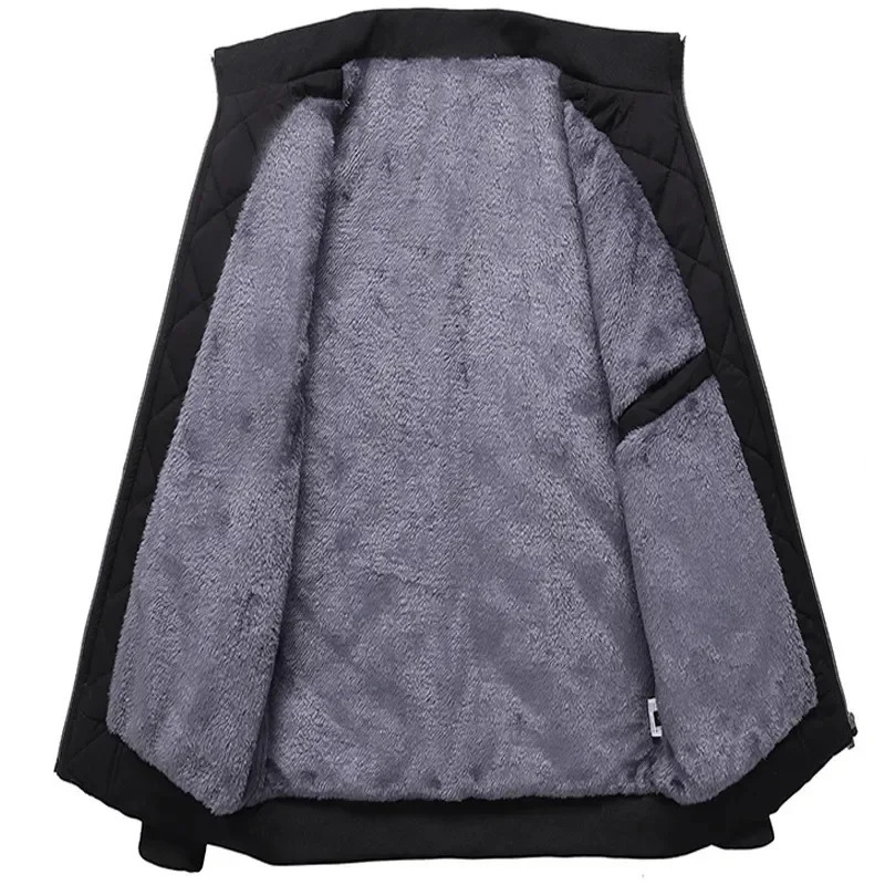Winter Mens Fleece Jacket Stand Collar Thicken Parka Warm Down Jackets Men 2023 Korean Business Leisure Coat Baseball Coats 241225