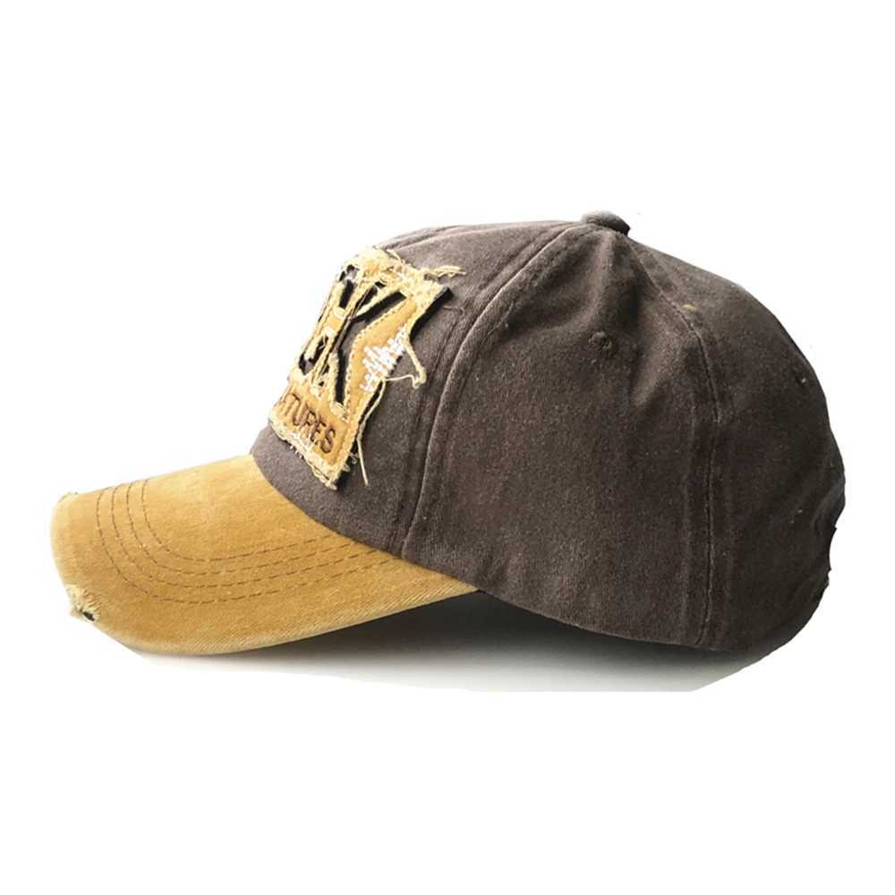 New and old baseball caps washed cotton pea stone letter embroidery vintage sun hat W241225
