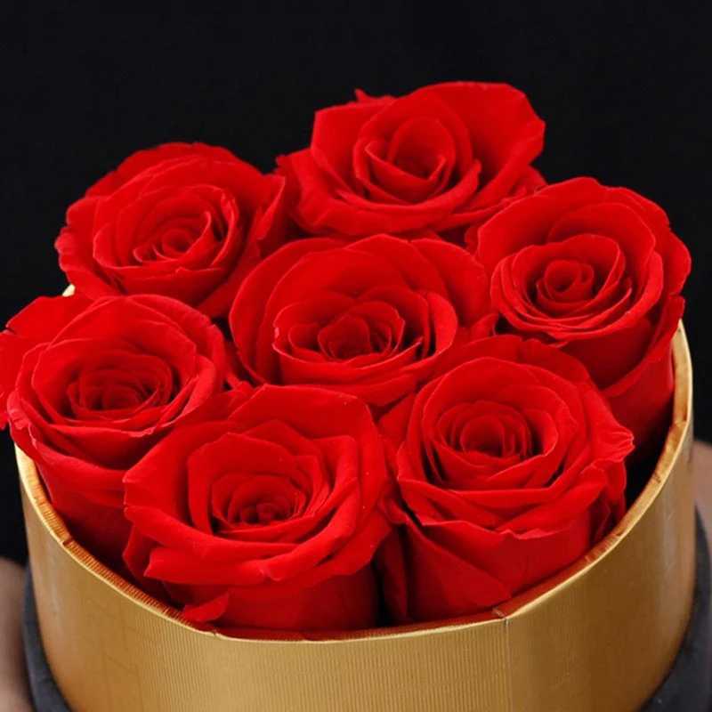 Romantic level Eternal rose box gift wifes real rose preserved flower gift set home decoration Valentines Day wedding durable X241225