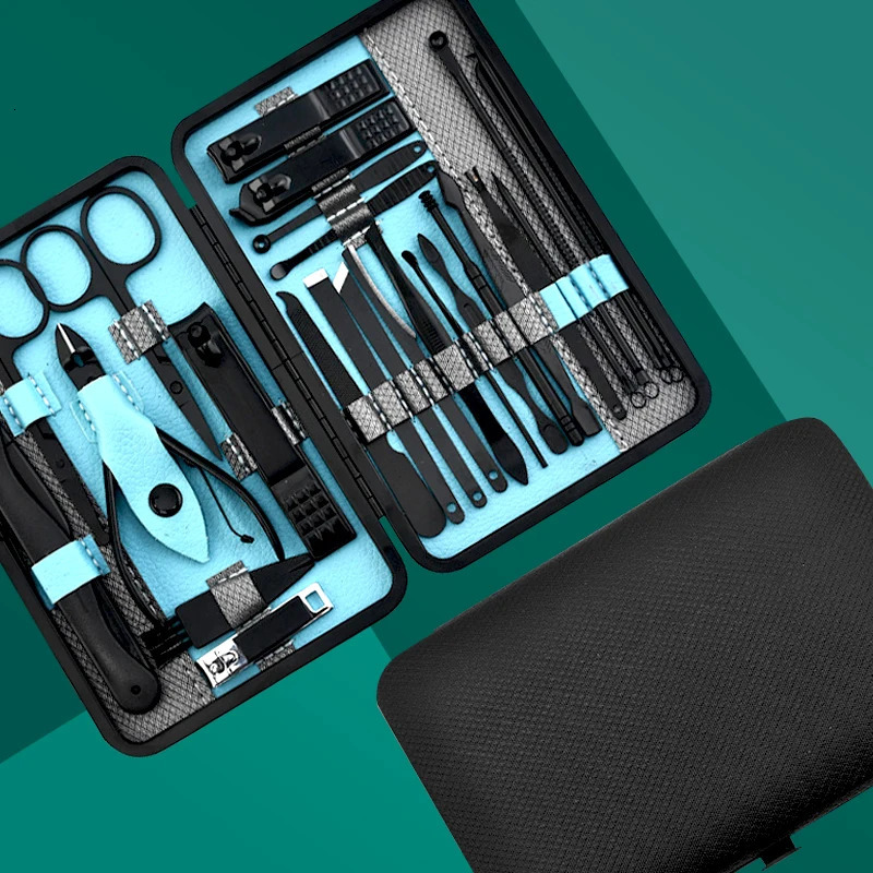 Manicure Set 10/15/25 pcs Full Function Set Professional Stainless Steel Pedicure Sets Nail Clipper With Portable Case Idea Gift 241225