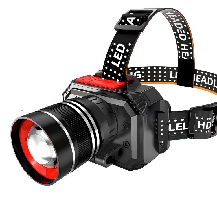 LED rechargeable headlamp, USB rechargeable zoom headlamp, 90° adjustable, for outdoor camping, running, cycling and rock climbing