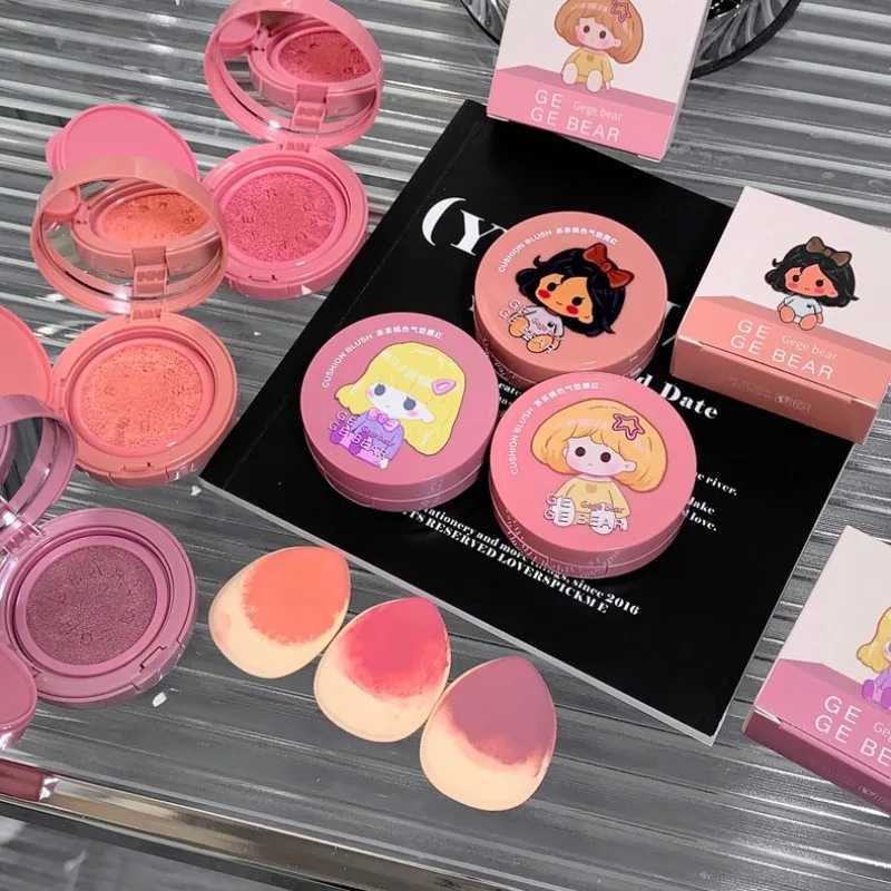Girls Air Cushion B Cream Strawberry Pink Face Ber Natural Matte Cheek Tint Rouge Contour Mousse B with Sponge PuffXJ241225