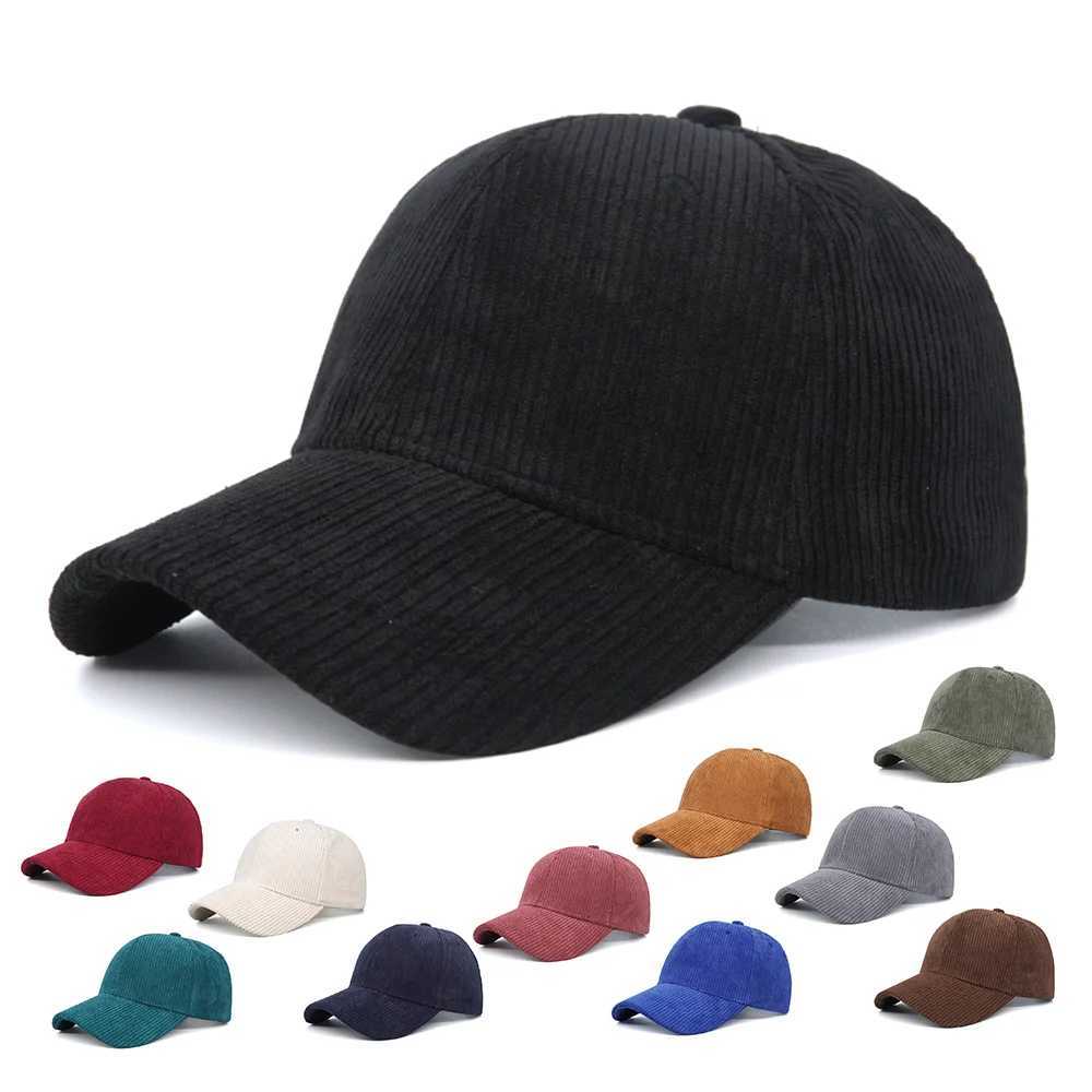 Solid color Corduroy baseball cap mens spring autumn outdoor warm leather hat unisex truck driver gorilla hip-hop retro W241225