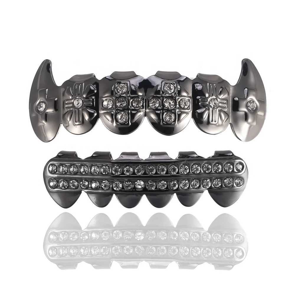 Colorful Bling Teeth Grillz Top Bootom Dental Mouth Punk Teeth Cs Cosplay Party Tooth Rper Hip Hop JewelryXJ241225