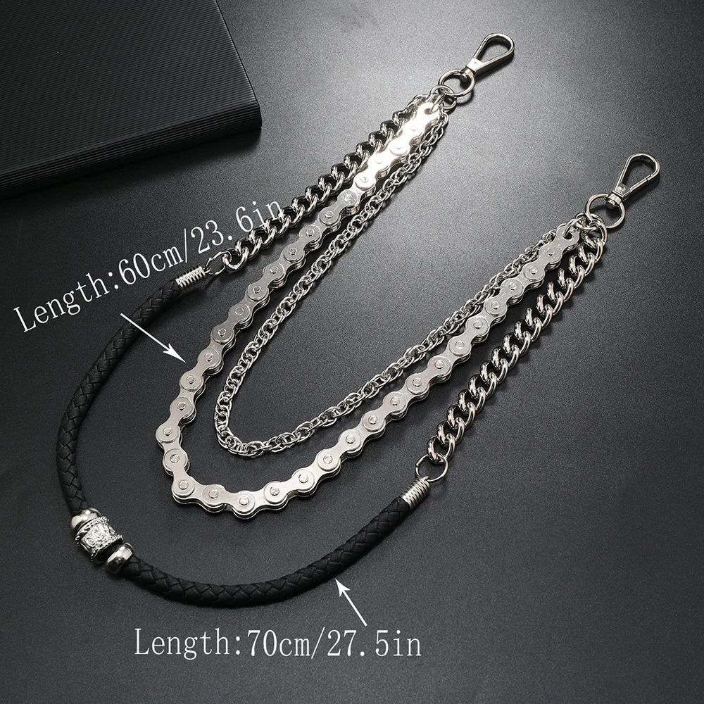1 piece Hip-hop personality metal pants chain dress decoration chain Mens Accessories 250303