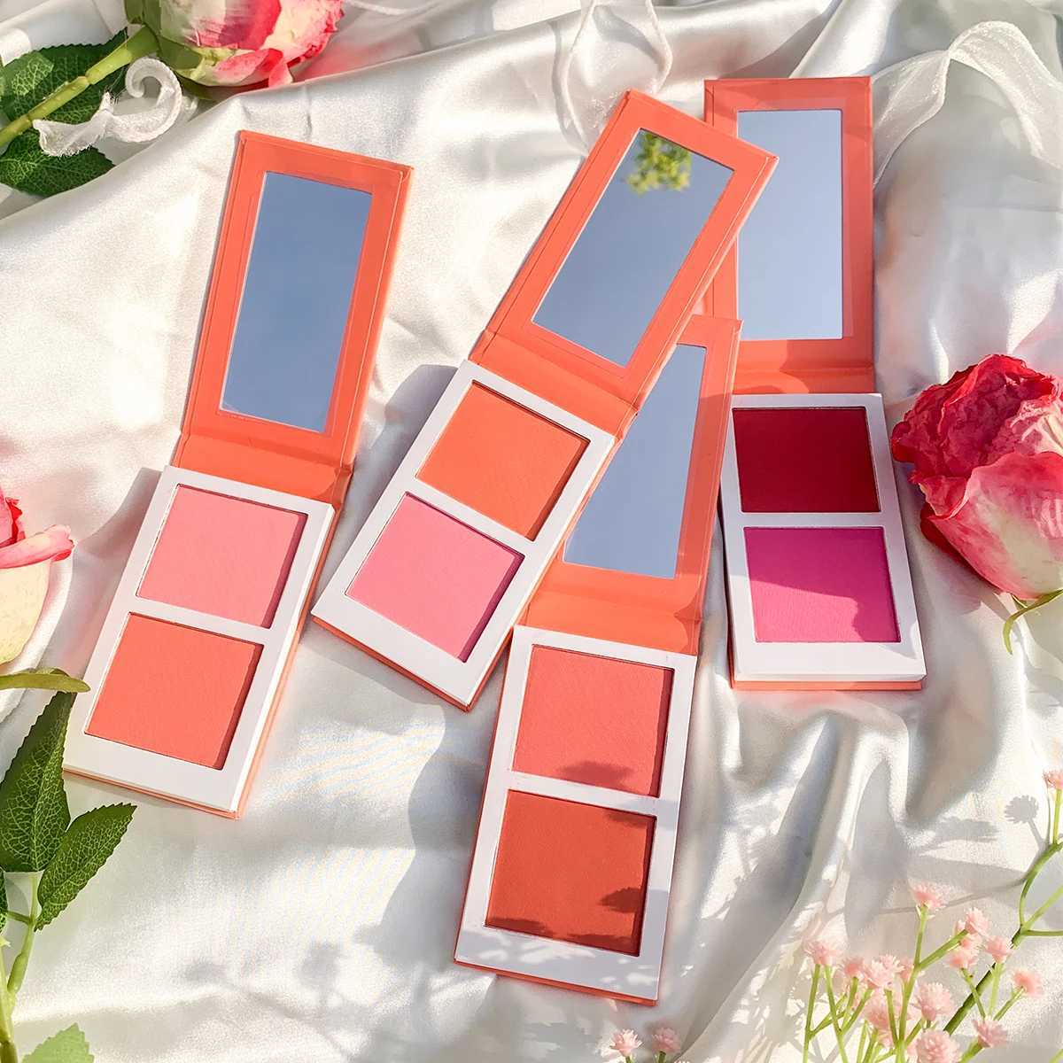 4-Color Velvet Powder B Palette Duo Hot Pink Highly Pigmented Silky Smooth Cheek Tint set Rose Matte Ber Mothers DayXJ241225