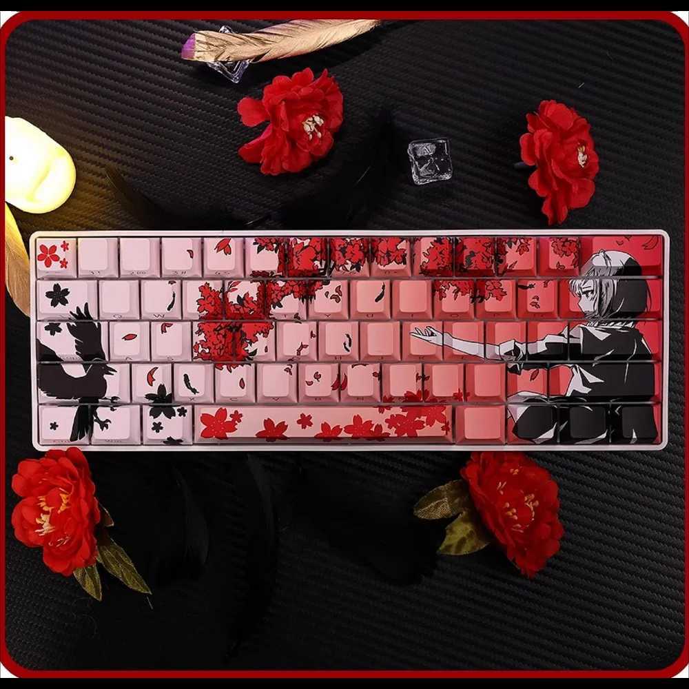 Machima Cherry Keycap Set PBT 135 Keys Side Engraved Translucent for MX Switch 60/84/90/104/108 Layout Mechanical KeyboardsXJ241225