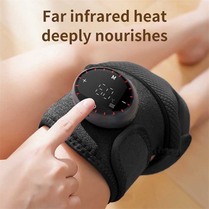 3in1 Electric Heated Knee Massager Shoulder Brace 5 Levels Vibration Massage Black Support Strap warm Compress Joint Protect 241224