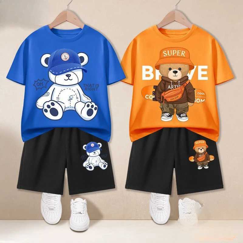 Clothing Sets Summer Baby Girl Clothes Set Children Boy Cartoon Printed T-shirts and Shorts 2 Pieces Suit Kid Short Sleeve Top Bottom OutfitsY241225XI