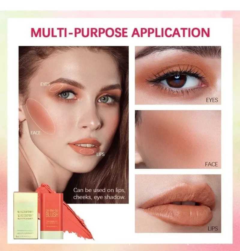 3-in-1 Cheek Lip Tinted Moistured B Stick Eyes Cheek and Lip Brighten Cream Bronzer Highlight Stick Matte ContourXJ241225