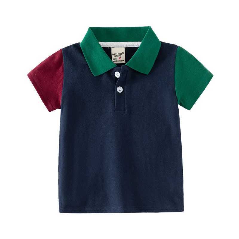 2024 Summer Boys Short-Sleeve T-Shirt Casual Kids Breathable Sweat-Absorbent Polo Shirt Cotton Ages 3-8 2 Colors AvailableXJ241225